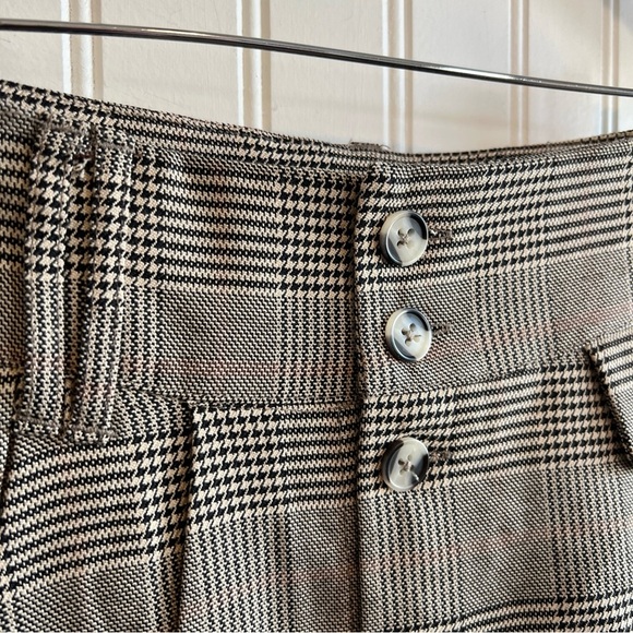 Plaid Button-Front Skirt pleated fall size small - Picture 5 of 10